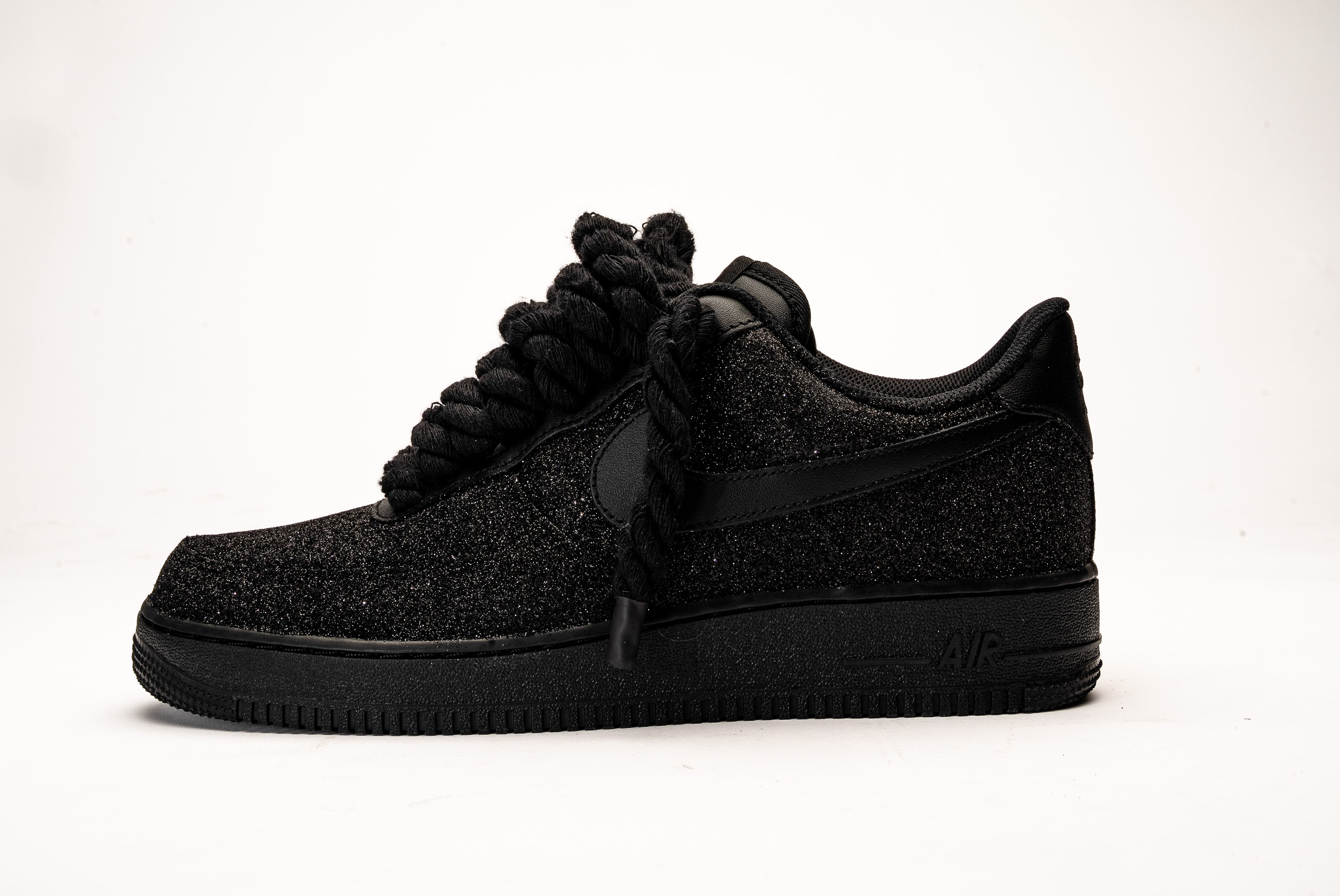 Nike Air Force 1 Black Glitter Rope Laces